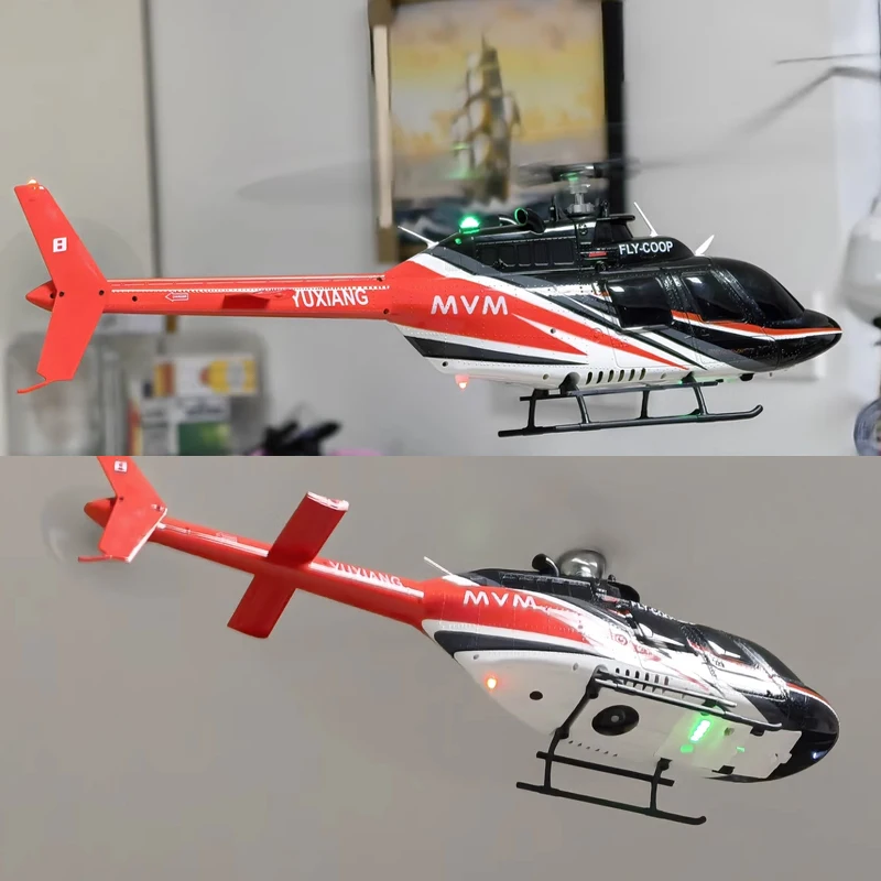 YuXiang F08 Bell 206 1/27スケール RCヘリコプター デュアルブラシレスモーター 6CH 光流式ポジショニング 6軸ジャイロ搭載 初心者向け