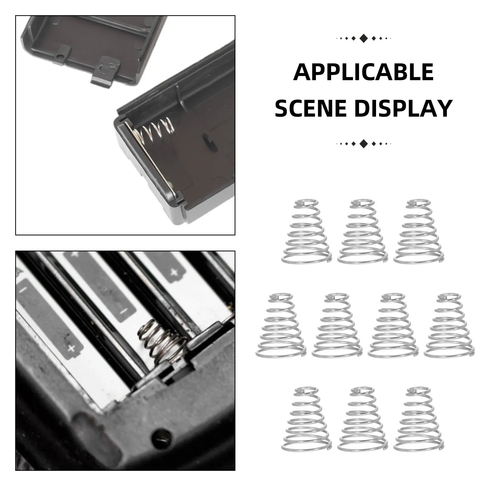 20Pcs Battery Spring Stainless Steel Tower Pagoda Conical Compression Flashlight Tailcap Replacement LED Torch Contact Support