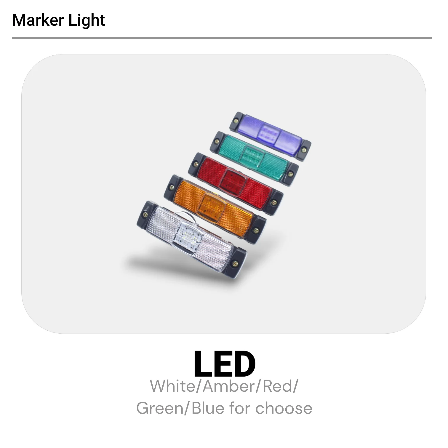 

10PCS 127*32mm Plastic LED Green Glass Side Marker Light, Signal Lamp for Truck Pickup Off-road Vehicle