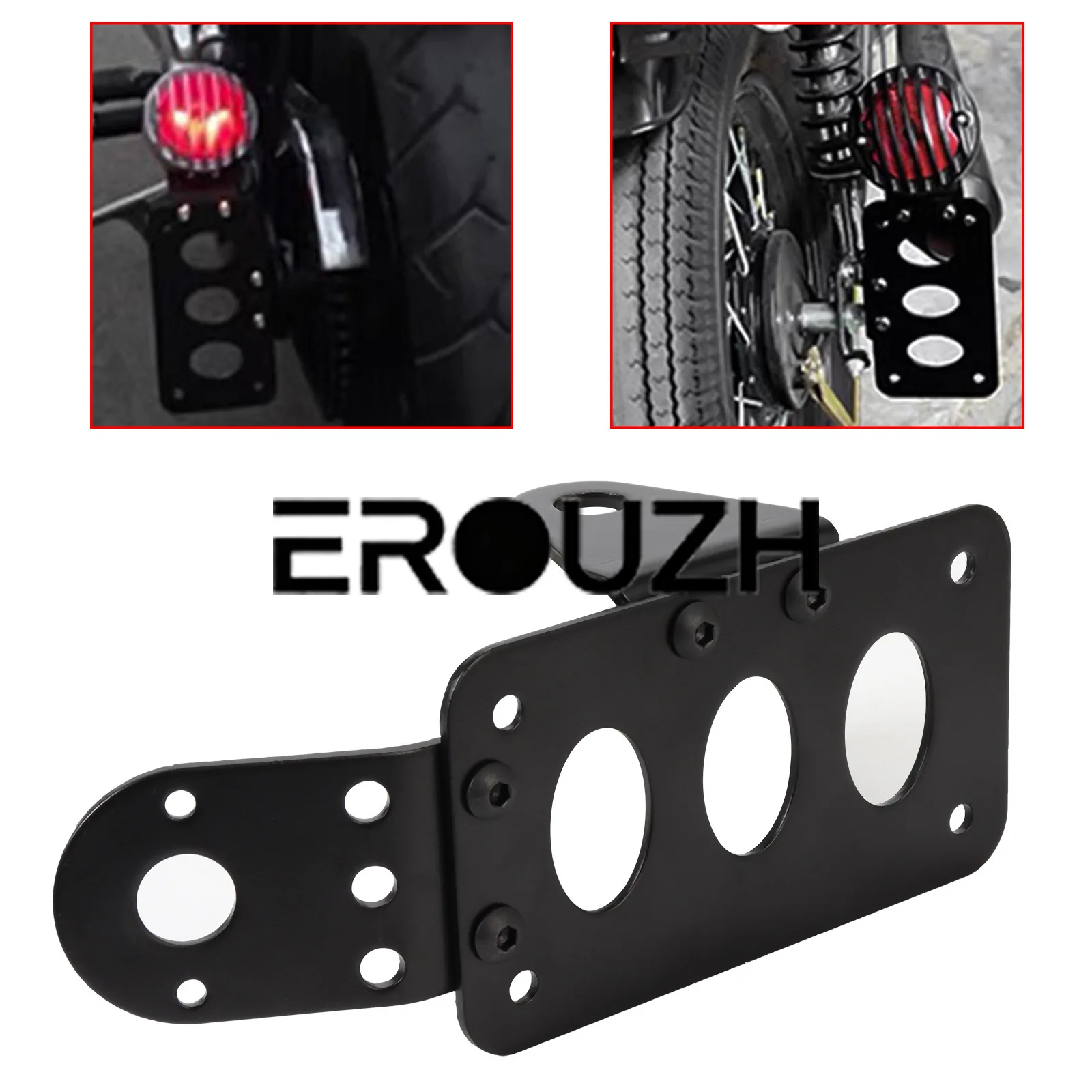 For Motorcycle Harley Cruise Prince Car Modified Retro Chopper Bobber Rear License Plate Holder, License Plate Holder