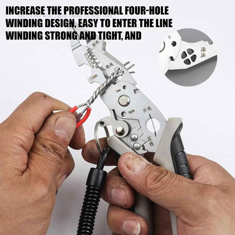 Crimper Cable Electrical Wire Cutter Adjustable Automatic Wire Stripper Tool Electrician Multi-Purpose Stripper Crimping Pliers