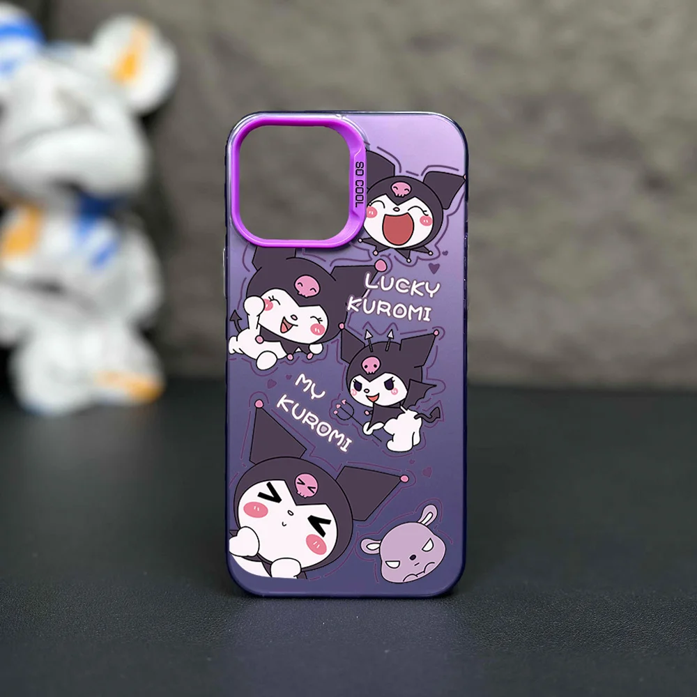 Miniso sanrio kuromi süße handy hülle für samsung galaxy s24 s23 s22 s21 plus ultra s20 fe a55 a54 a53 a52 imd laser