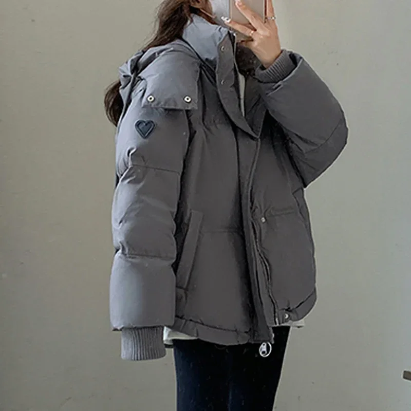 Women Hooded Cotton-padded Thickened Warm Coat Pocket Casual Parkas Zipper Cardigan For Women Thermal Jacket 2023 Fall Winter