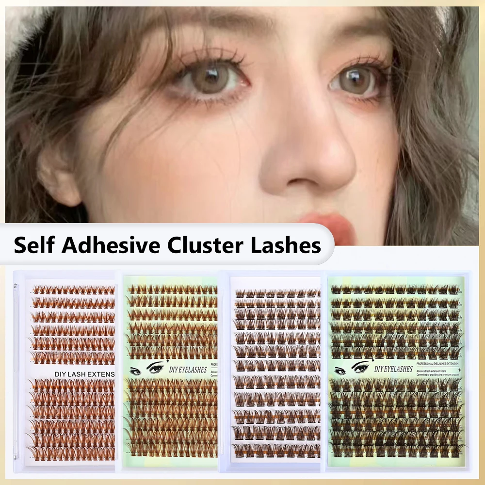 ขนตาปลอมแบบช่อเดี่ยว แยกเป็นช่อ ให้ลุคธรรมชาติ ใช้ซ้ำได้ ขนตาปลอมแบบเส้นต่อเส้น ทำด้วยมือ สีน้ำตาล สำหรับต่อขนตาด้วยตัวเอง