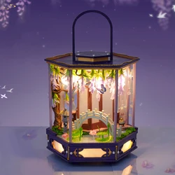 DIY Wooden Miniature Model Kit Chinese Lantern Casa Doll Houses 3D Puzzle Dollhouse With Furniture for Friends Christmas Gifts