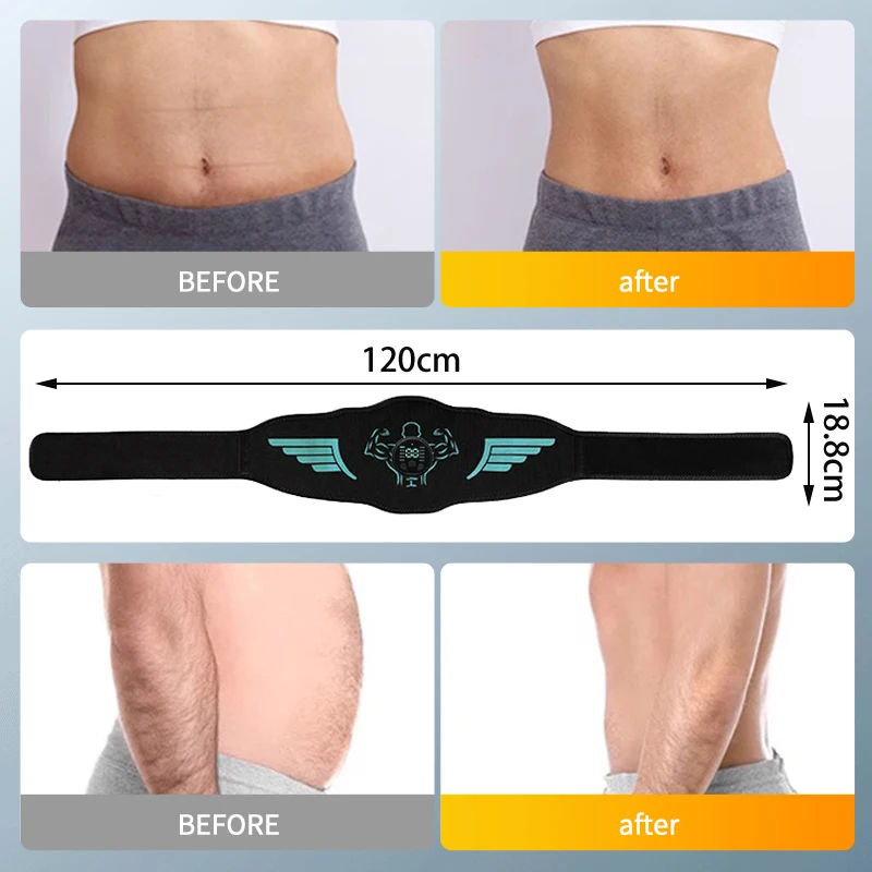 EMS Muscle Stimulator Massage Toning Belt Abs Trainer Electric Muscle Toner Fitness Training Body Slim Belly Waist Weight Loss