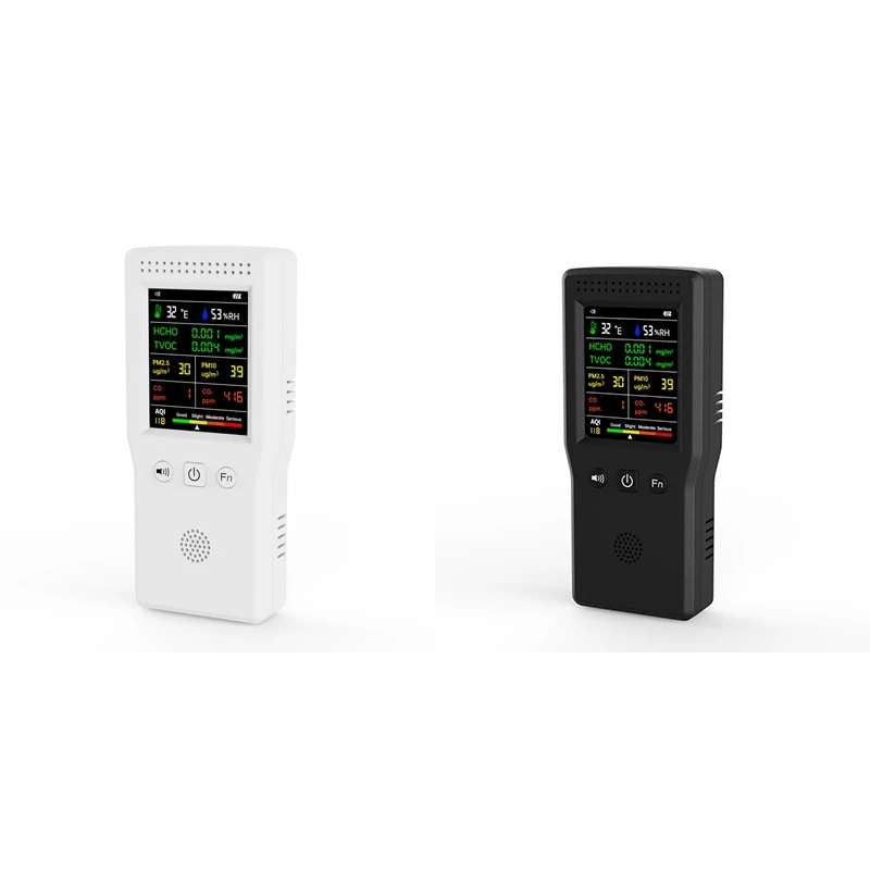 

New 9 In 1 Air Quality Detector LCD Display PM2.5 PM10 HCHO TVOC CO CO2 AQI Temperature Humidity Air Quality Monitor