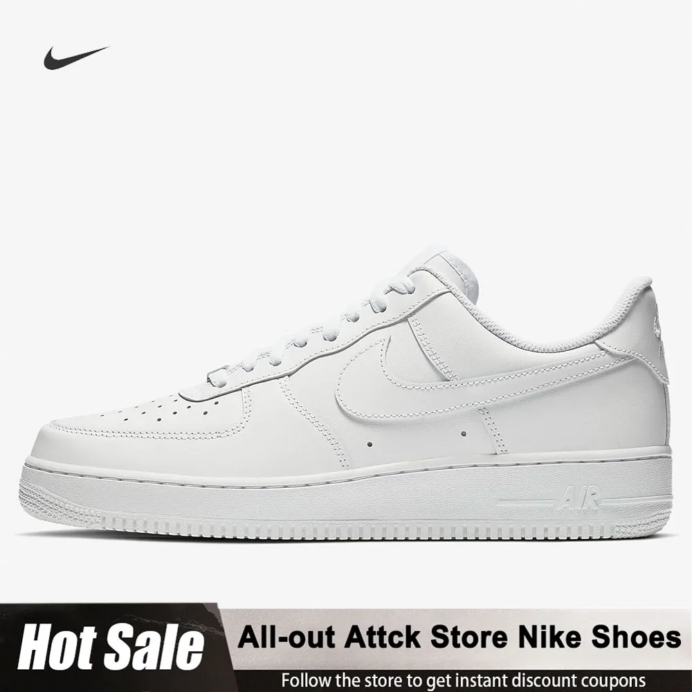 Nike Air Force 1 AF1 Triple White Low-Top-Casual-Skateschuhe für Herren CW2288-111