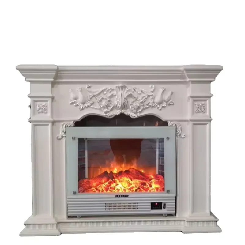 مدفأة من الرخام الفرنسي الطبيعي المنحوت يدويًا تحيط عباءة لديكور المنزل