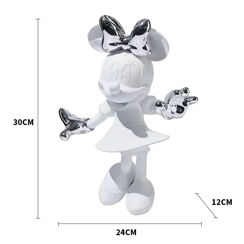 Figurka Myszki Minnie, popularna, 20/30 cm, prosta, nowoczesna statuetka z żywicy, kolekcjonerska lalka, modna figurka, zabawka, dekoracja do salonu, prezent.