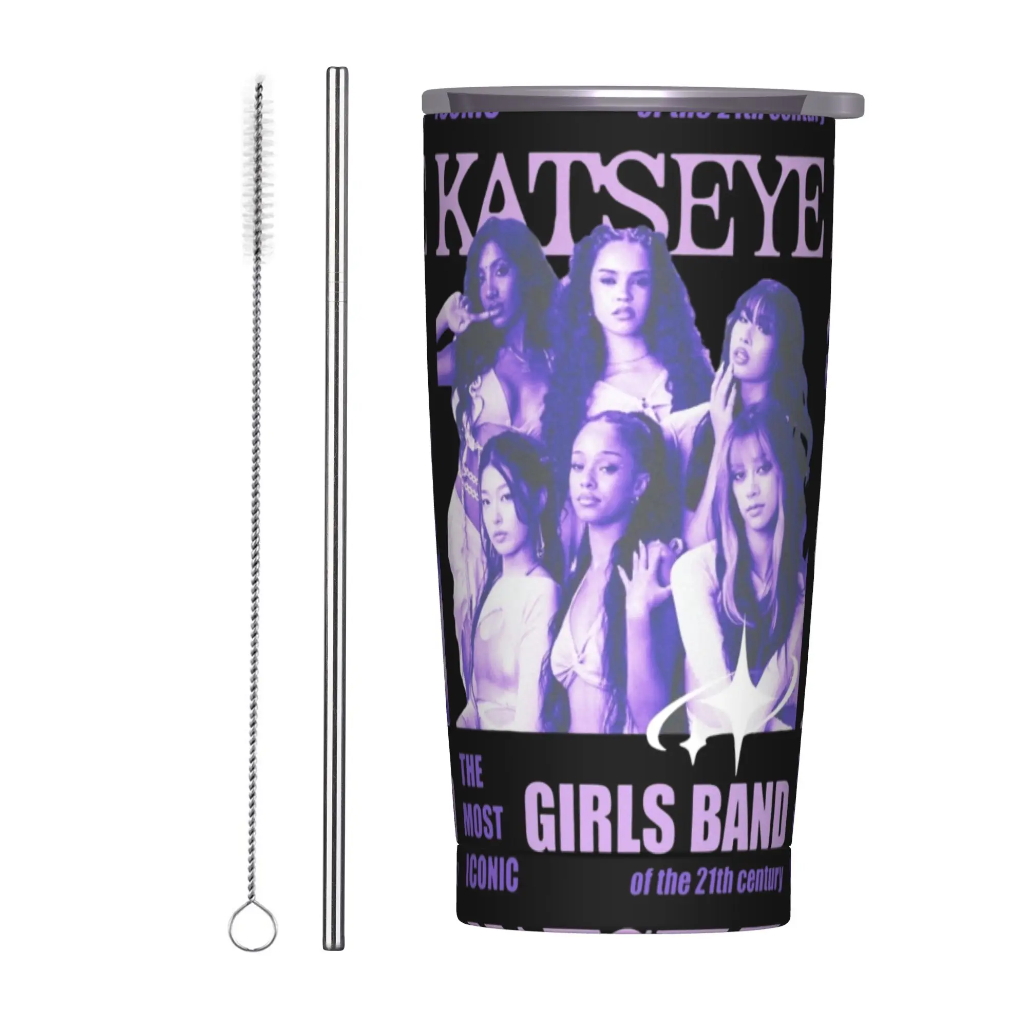 Stainless Steel Tumbler KATSEYE Kpop Y2K Group Thermal Cups  Insulated Hot Drinks Mugs Cup Camping Water Bottle