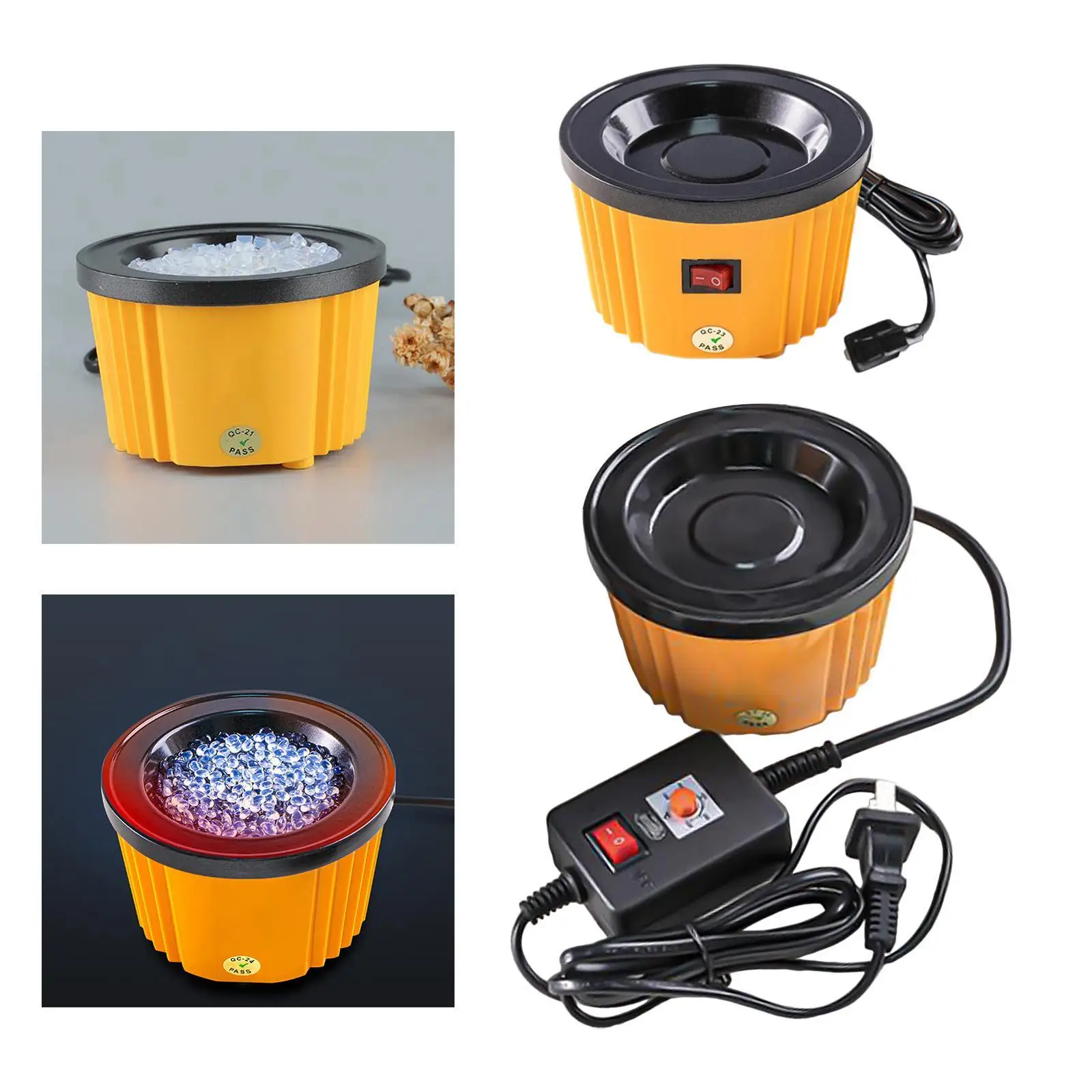 Imagem -04 - Panela de Fusão de Cola Quente Elétrica 100w Profissional Amarelo Resistente Frigideira de Grânulos de Cola Floral Adaptador Eua