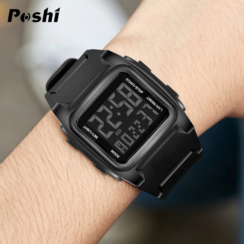 Fashion Outdoor Electronic Watch for Man Sport Men's Watch Stopwatch Waterproof Calendar Digital Clock 26018