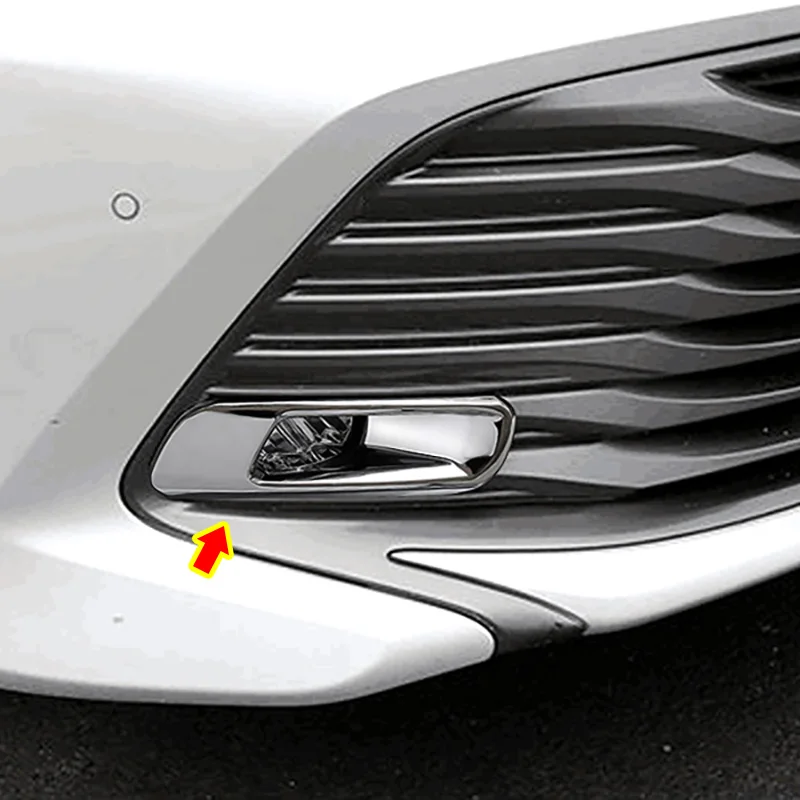 For TOYOTA 2017 CAMRY 70  2Pcs Silver FOG LIGHT LAMP GARNISH ABS Chrome Plating FRONT FOG LAMP COVER TRIM