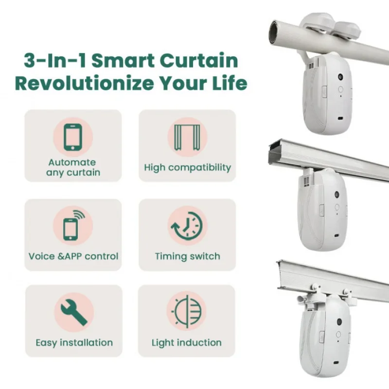 Tuya 3 en 1, cortina eléctrica, motor inteligente, asistente de cortina para el hogar, teléfono móvil, control remoto, compañero de cortina