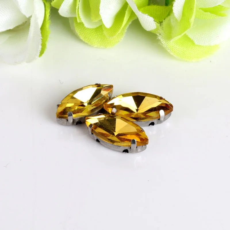 أحجار الراين الزجاجية! شكل عين الحصان الماس مع مخلب ماركيز الشكل خياطة على قاعدة معدنية ستراس مشبك حجر الزفاف الديكور