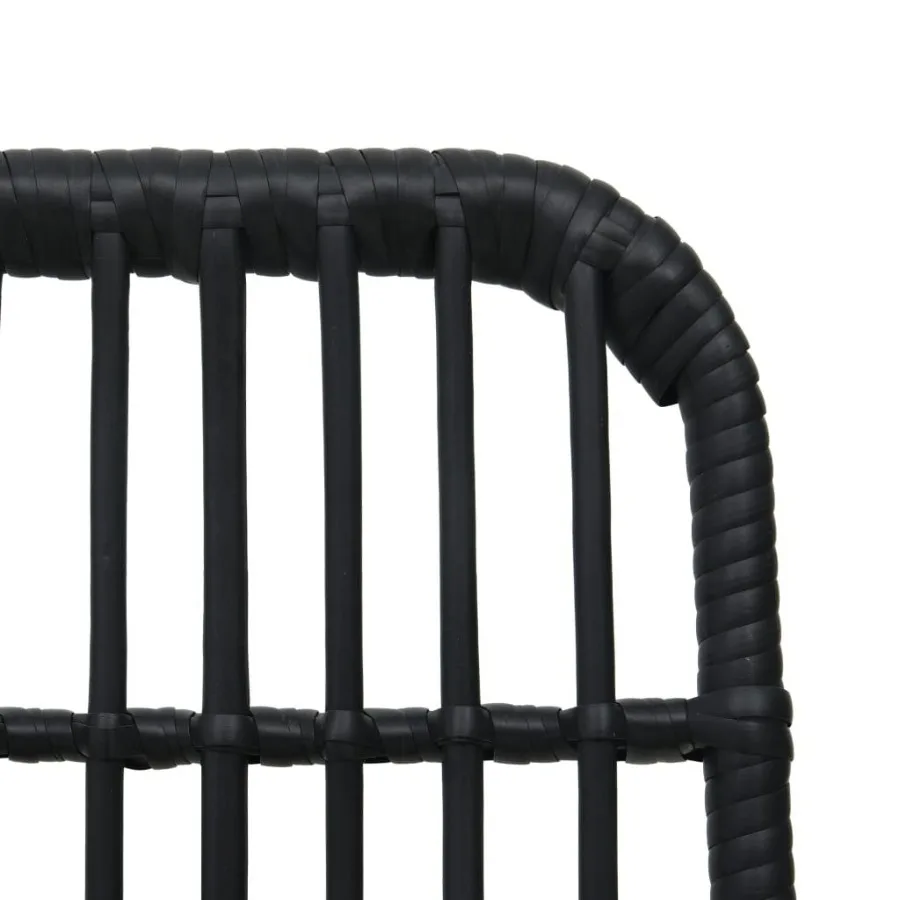 Cadeiras de pátio 2 unidades Poly Rattan preto