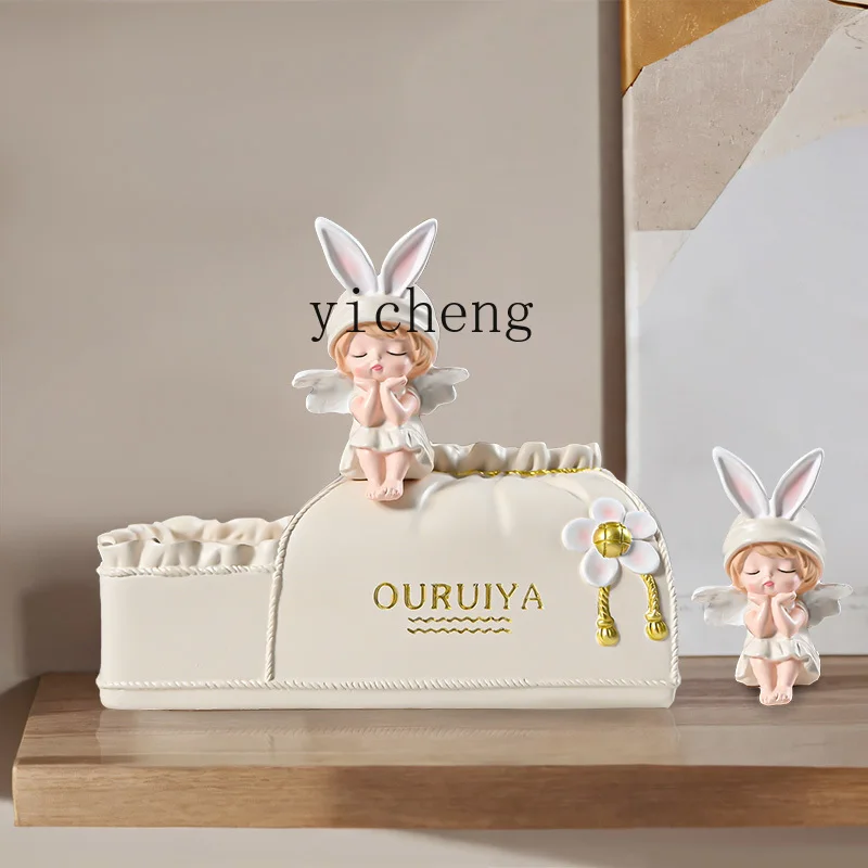 ZYA Tissue Box Living Room Dining Table Decoration High-end Cream Style Napkin Tissue Box Home Decor