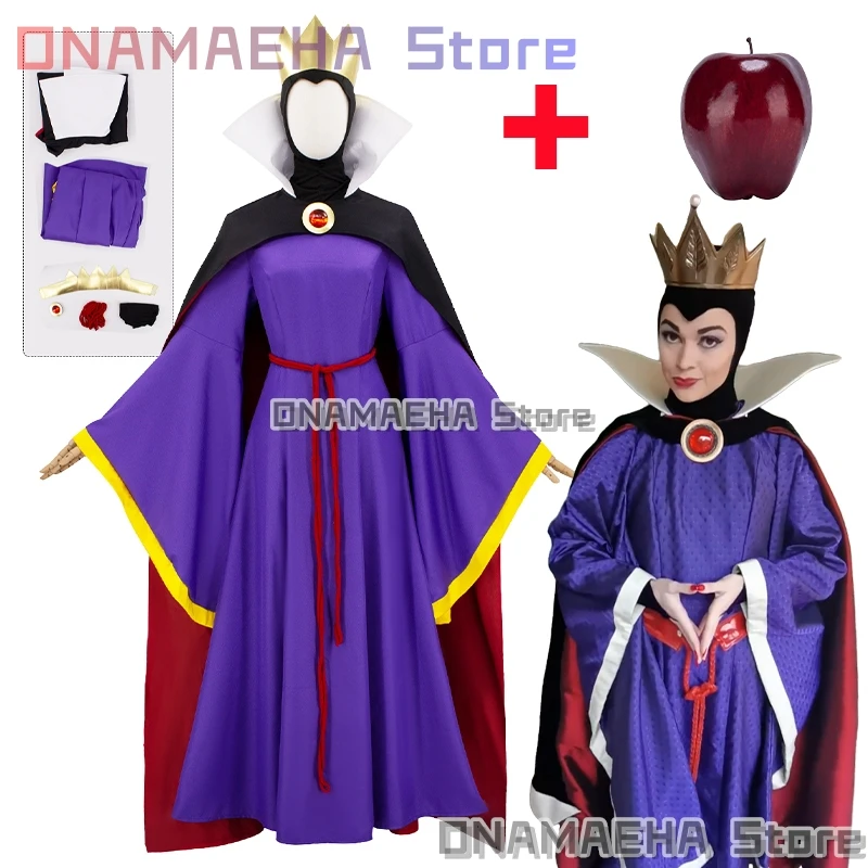 osplay Fairytale Anime Queen Costume Role-playing Stage Costume Villainous Woman Cosplay Costume Crown Cloak Belt accessory Suit