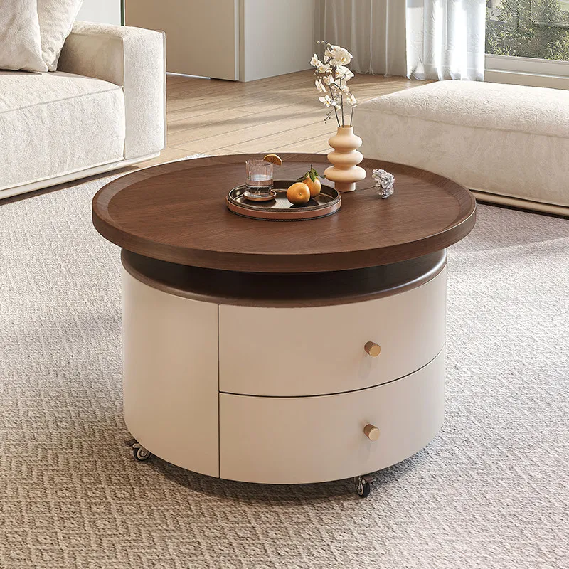 

Стильный круглый передвижной журнальный столик для гостиной, домашний, 2025, новинка, легкий люкс, высококачественный, для небольшой квартиры