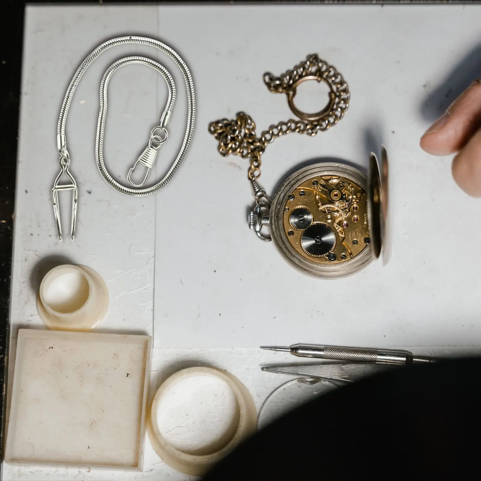 포켓 시계 빈티지 금속 합금 체인 장식 키 펜던트 클립 남자 목걸이 액세서리 만들기 포켓 체인 장식 용품