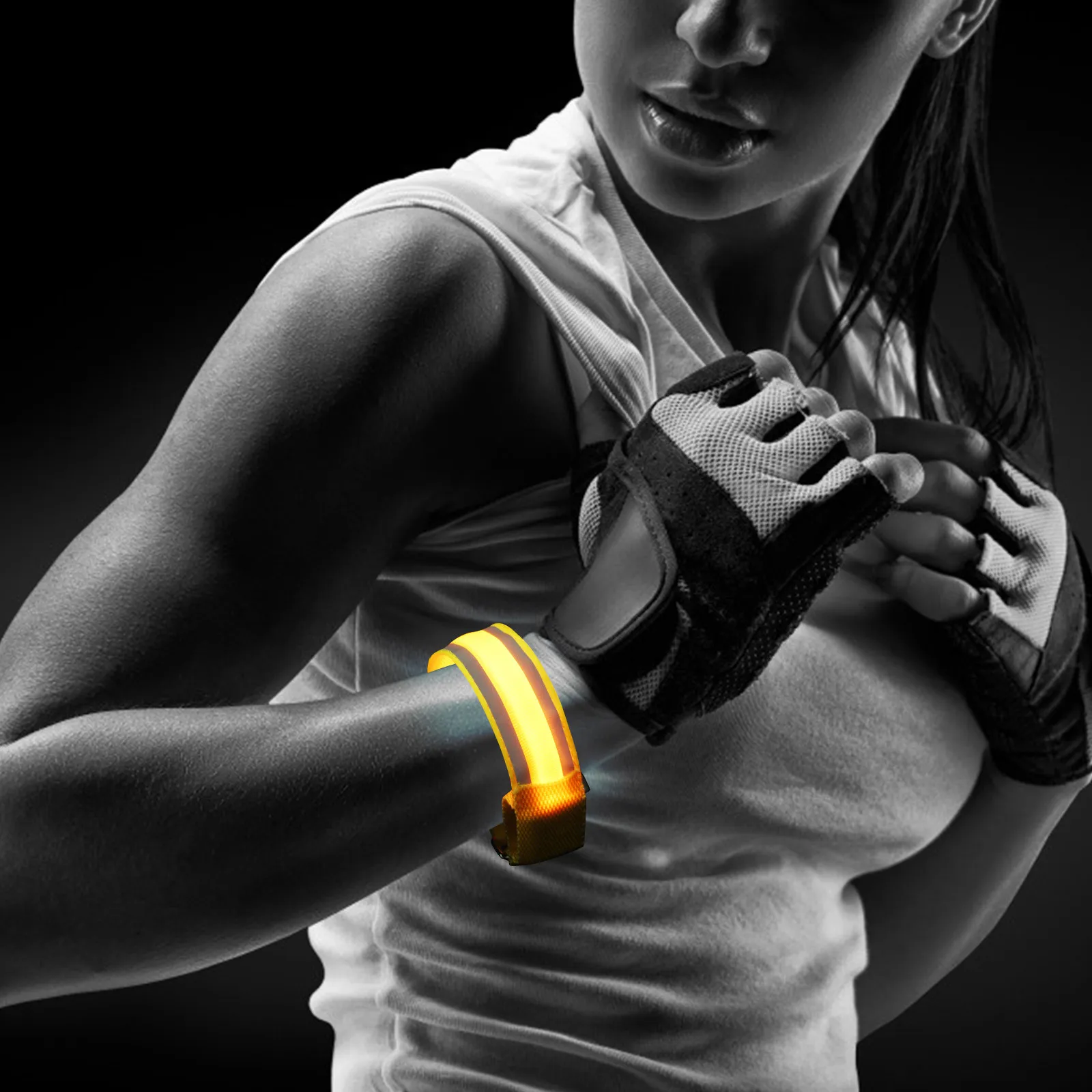 

2Pcs Fluorescent LED Armband Flexible Running Wristband Comfortable Lightweight Night Safety Gear for Outdoor Activities