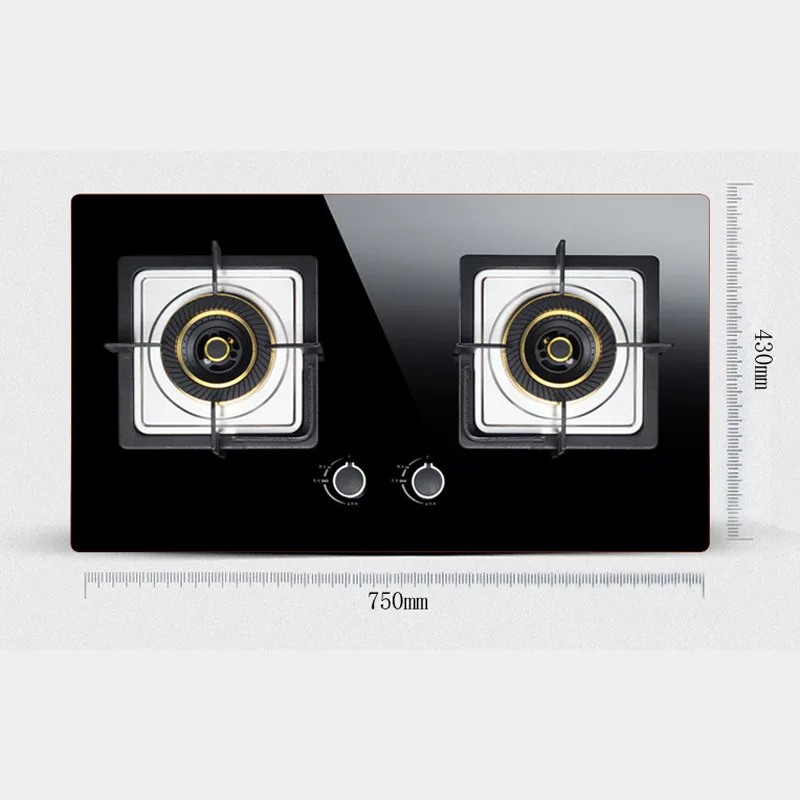 가정용 가스 쿡탑 스토브 에너지 절약형 가스 스토브 더블 버너 가스로 강화 유리 가스 스토브 쿠커