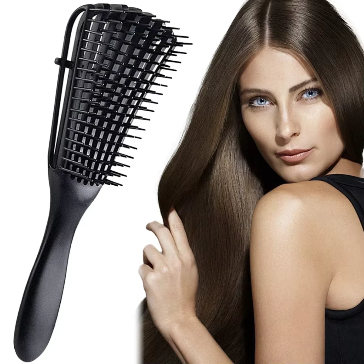 Cepillo Desenredante para Mujer, Elimina Fácilmente los Nudos del Cabello, Cepillo Antiestático para Masaje del Cuero Cabelludo, Reduce la Rotura del Cabello, para Todo Tipo de Cabello Largo y Rizado