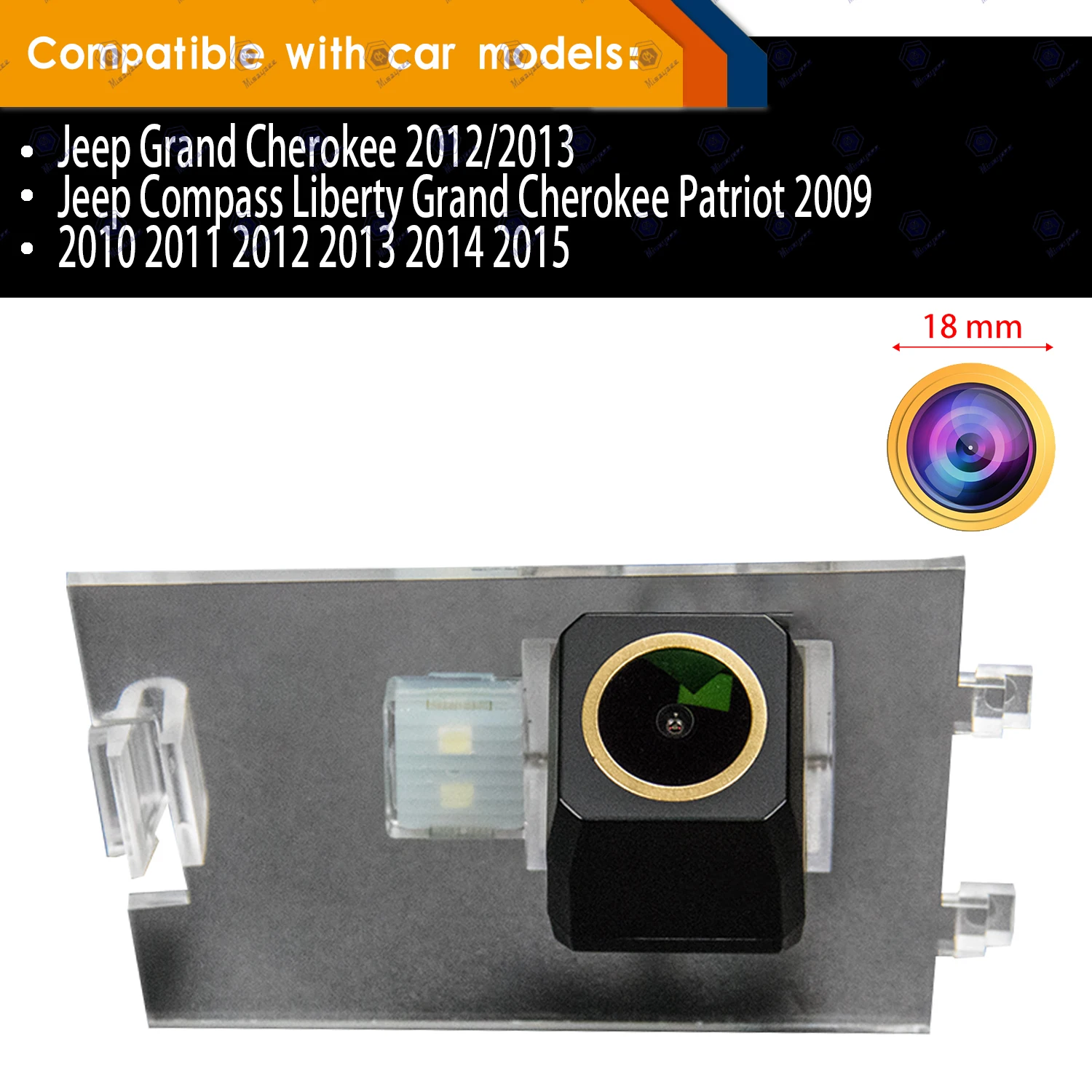 HD 1280* 720p Rear View Reversing Backup Camera for Jeep Patriot Liberty Compass Grand Cherokees ,Night Vision Waterproof Camera