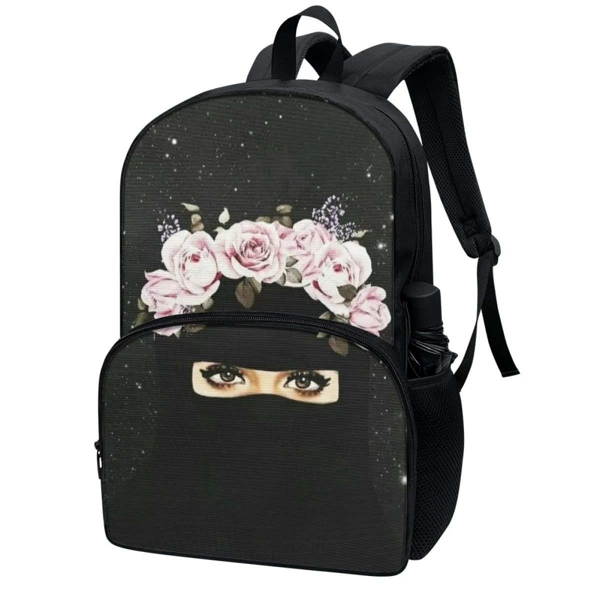 FORUDESIGNS Creative Backpacks Sports Bags Hijab Face Muslim Islamic Gril Eyes Schoolbags Universal Multi-functional Back Pack