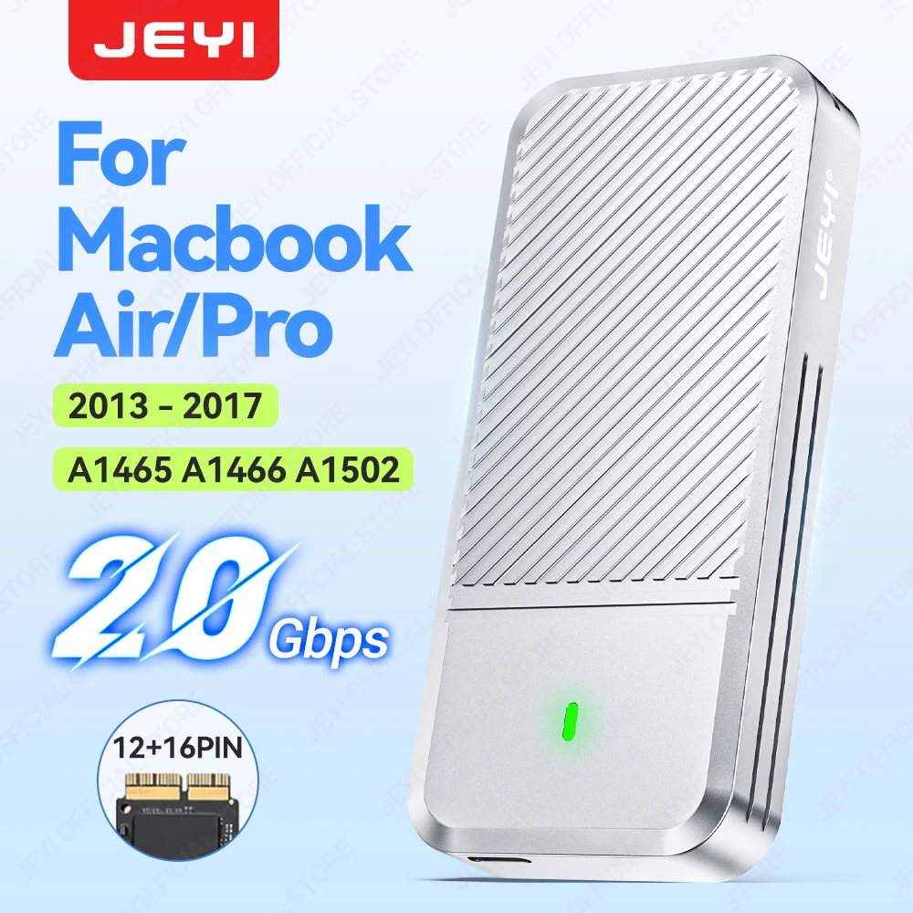 JEYI Voor MacBook Air/Pro 2013-2017 SSD Aluminium Harde Schijf Behuizing (20 Gbps) Driver-Gratis Plug en Play Ondersteuning 4 TB