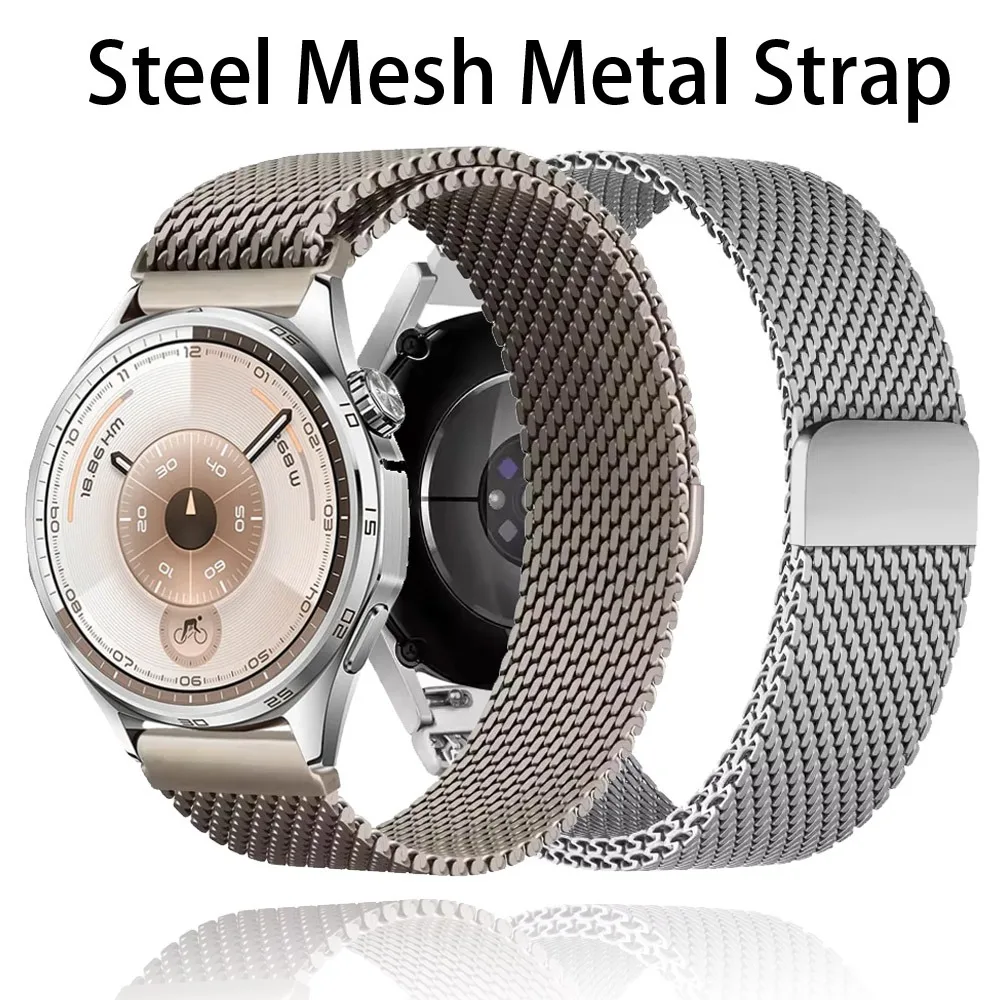 18mm Milanaise Stahl-Mesh-Armband für Huawei Watch 5 42mm/GT6-5-4 41mm Magnetisches Armband für Huawei Watch GT5 Pro 42mm Correa
