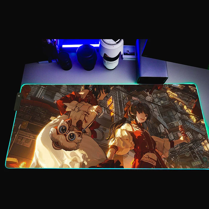 

Genshin Impact Large Mouse Pad RGB Gaming Accessories PC Laptop Gamer Mousepad Anime Antislip non-skid laptop mouse pad mats