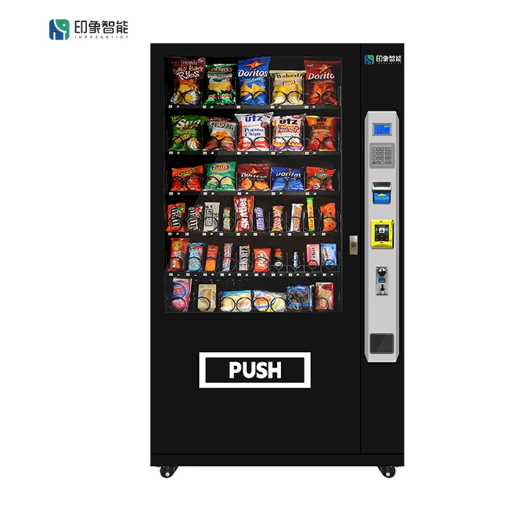 Snack Canned Drink Cash /coin And Credit Card Payment Vending Machine For Export Southeast Asia