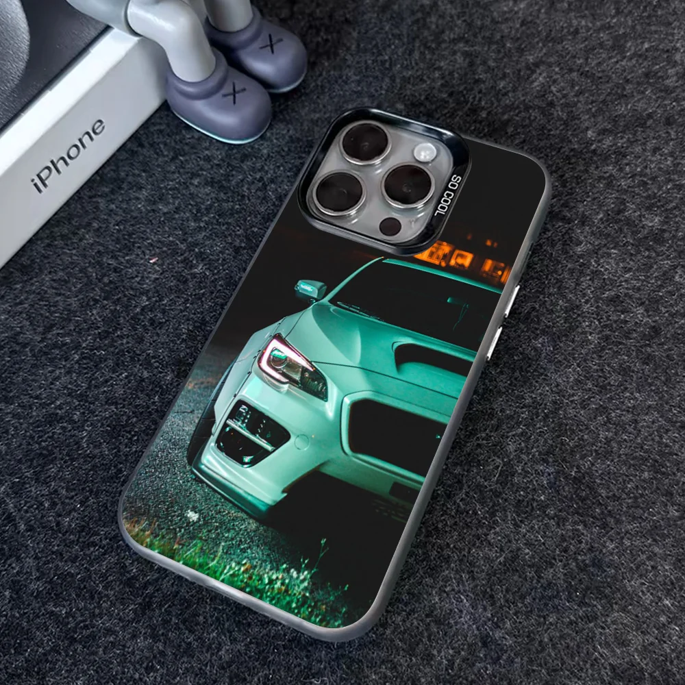 Japan S-Subaru Car Phone Case IMD Color Silver Shell For IPhone 16 15 14 13 12 11 Pro Max Plus