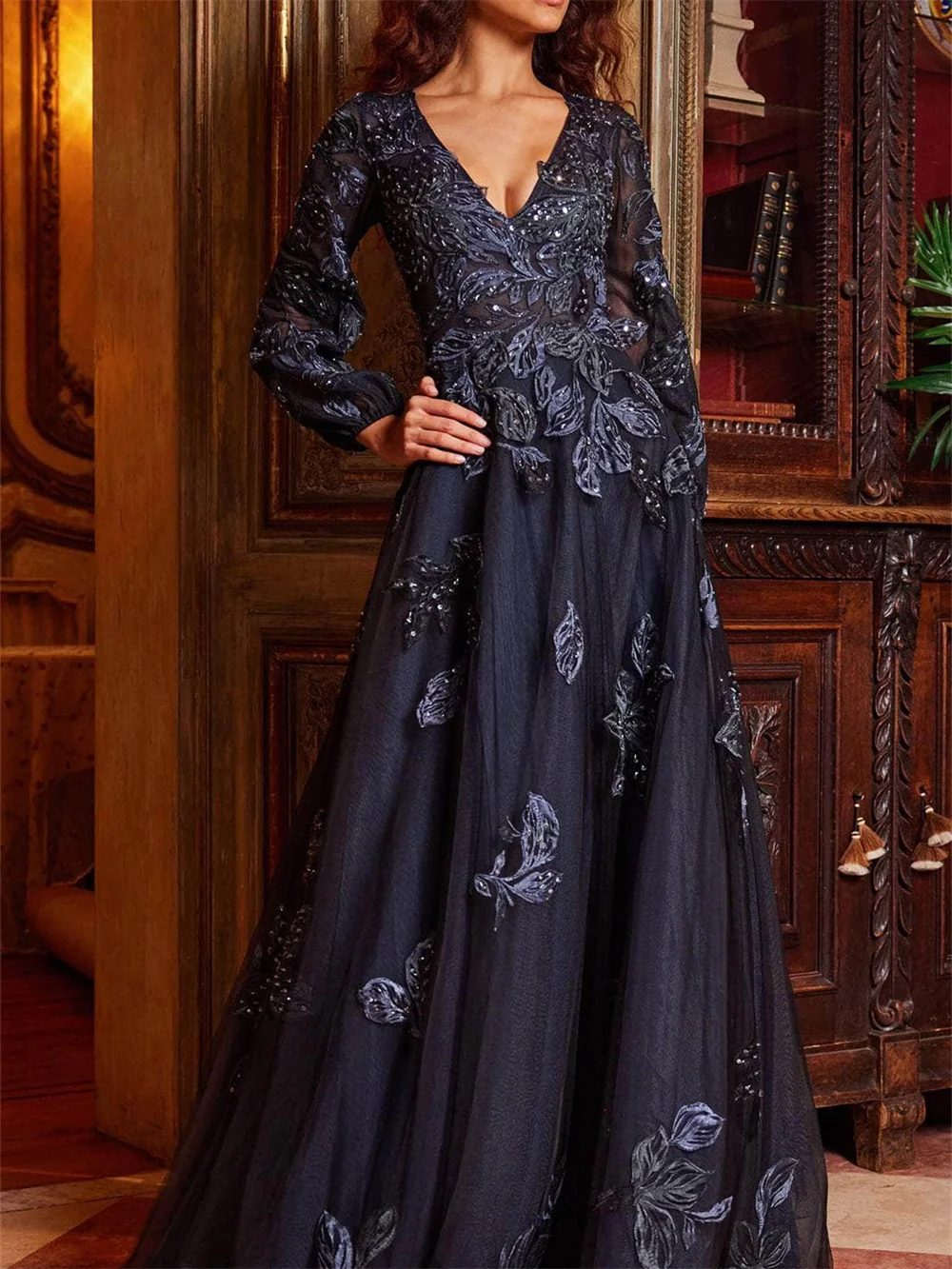 Vestido elegante con cuello en V para madre De la novia, vestido encantador hasta el suelo, vestido De noche personalizado para mujer, Vestidos De Novia 2025