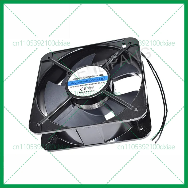 New GH20060HA2BL AC 220V-240V 0.45A 50/60HZ Two Lines  200*200*60mm Square Cooling Fan