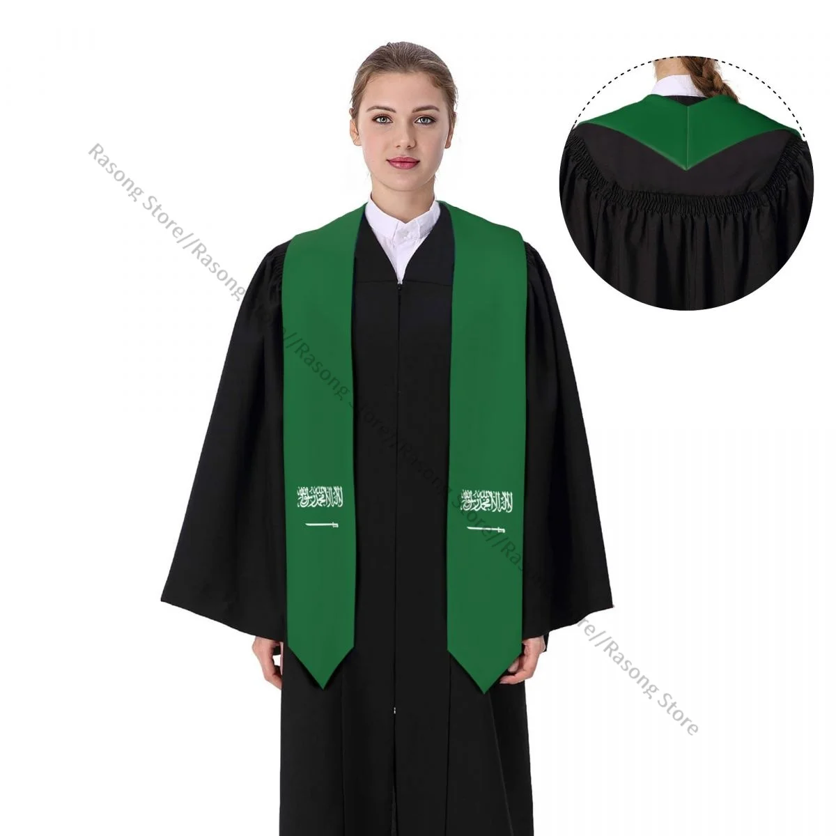 Saudi Arabia Flag Unisex Adult Graduation Stole Shawl for Academic Commencements Celebration Uniform