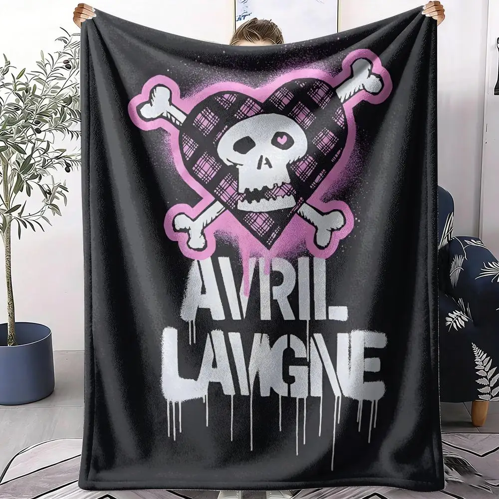 A-Avril L-Lavigne Throw Soft Flannel Throw Summer AC Blanket Lightweight Cool Nap Blanket for Sofa Bed Couch Travel