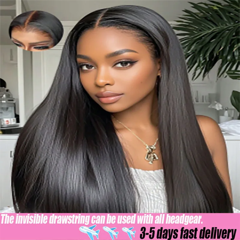 Pruik van echt haar Hd-kantpruiken Lijmloze pruiken Echt haar Rechte pruiken Voorgesneden kant Slijtage en ga 200% dichtheid Voor vrouwen