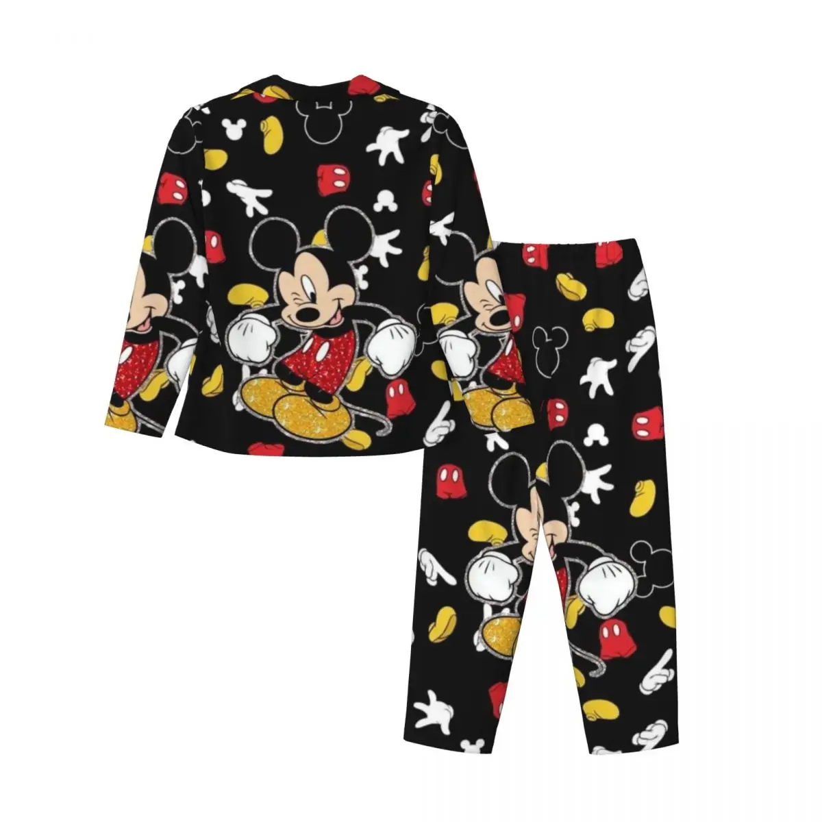 Disney Mickey Mouse Women\'s Pajamas Set 2 Piece Set For Women Casual Long sleeve Suit