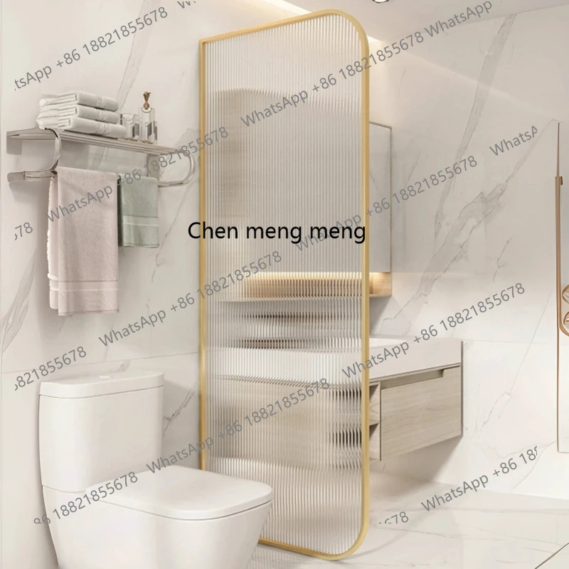 Cream wind stainless steel Changhong glass screen dry and wet separation washbasin blocking partition