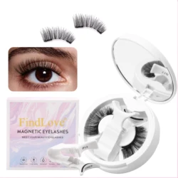 1 Pair 3D Magnetic False Eyelashes Reusable Glue Free Magnet Lash with Applicater One-piece Box Easy To Apply Eyelash Extension