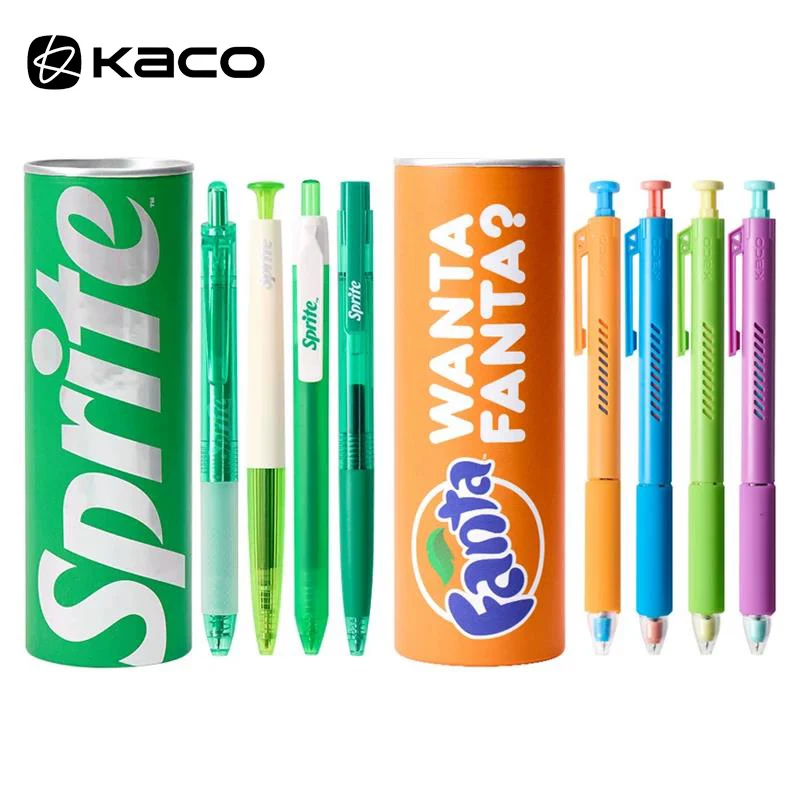 

KACO x Sprite Collab "Hi-Can" Gel Pen Set,4-Pack Pens 0.5mm Black Ink,Soda Can Design,Creative Fun Stationery For School Office