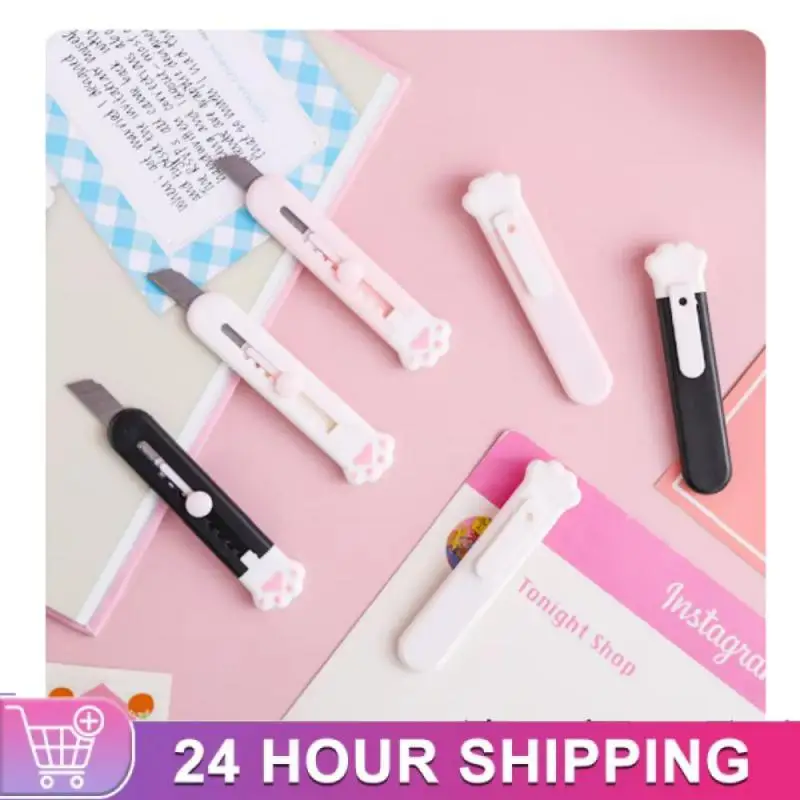 

Cute Mini Art Utility Knife Cartoon Cat Paw Cloud Flower Shape Cutter Express Box Paper Envelope Opener Blade Stationery 1pcs