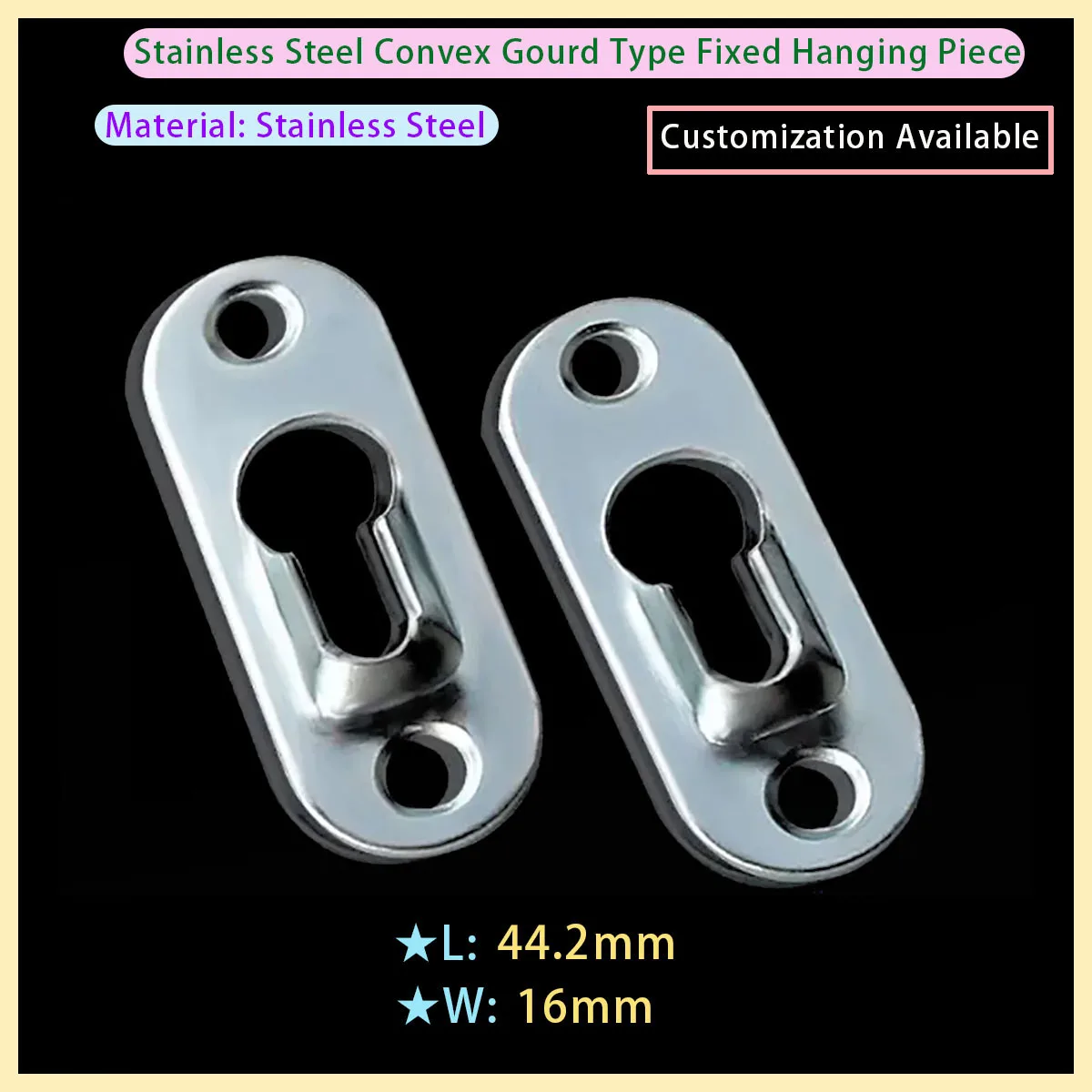 10 Picture Hooks Per Set, 44mm X 16mm Metal Keyhole Hook Accessories Suitable for Paintings, Photo Frames, Furniture Cabinets
