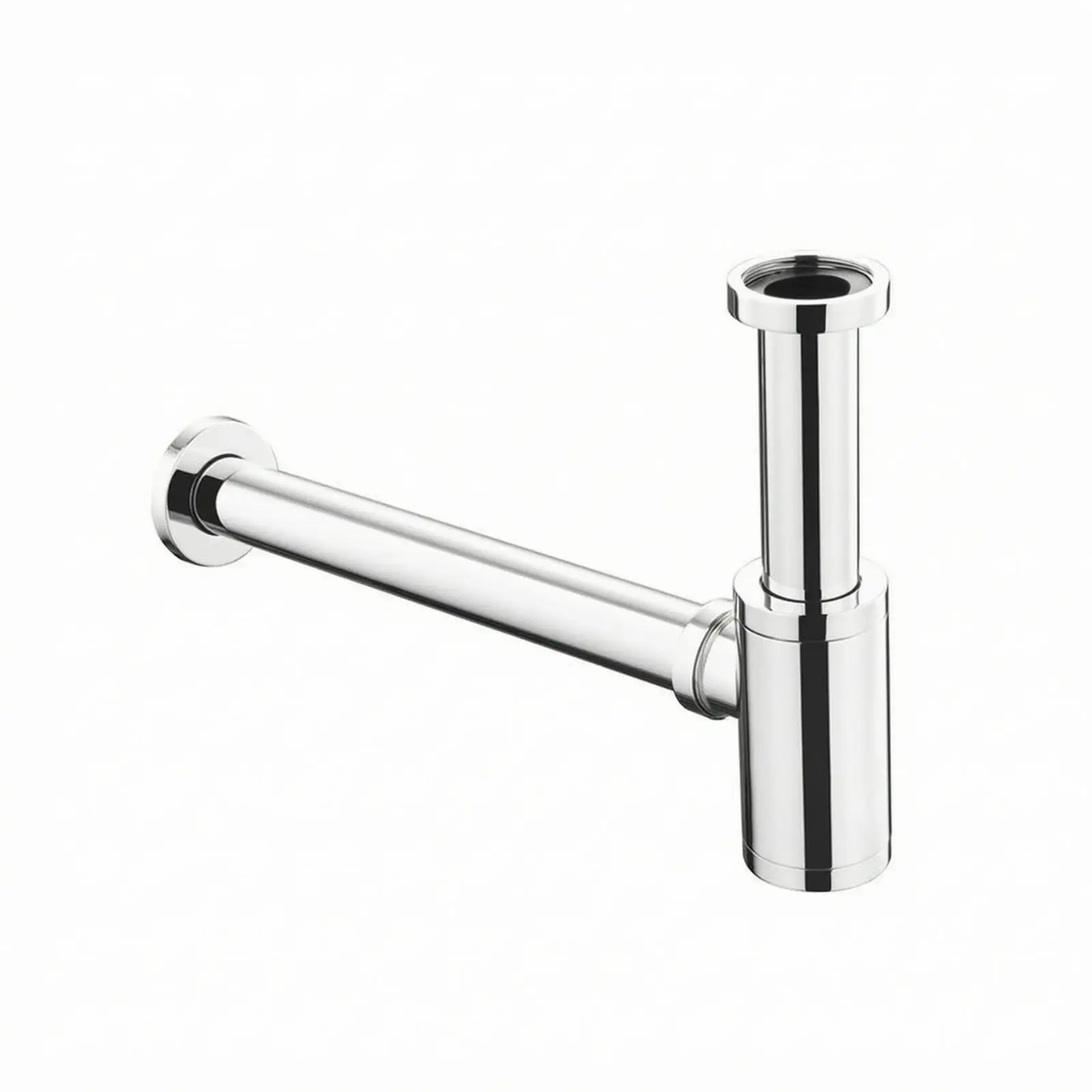 Bathroom Sink Drain Tube Zinc Alloy Wall Mounted Bottle Trap for Washbasin Adjustable Vertical Section Odor Proof