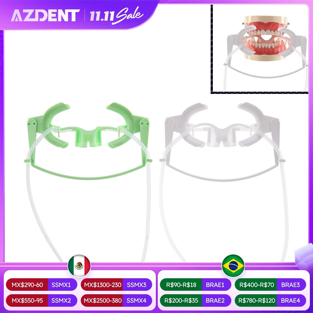 

AZDENT Стоматологическая открывалка для рта со слюной аспиратором для губ и щек Регулируемая стоматология Ретрактор система сухого поля ортодонтическая