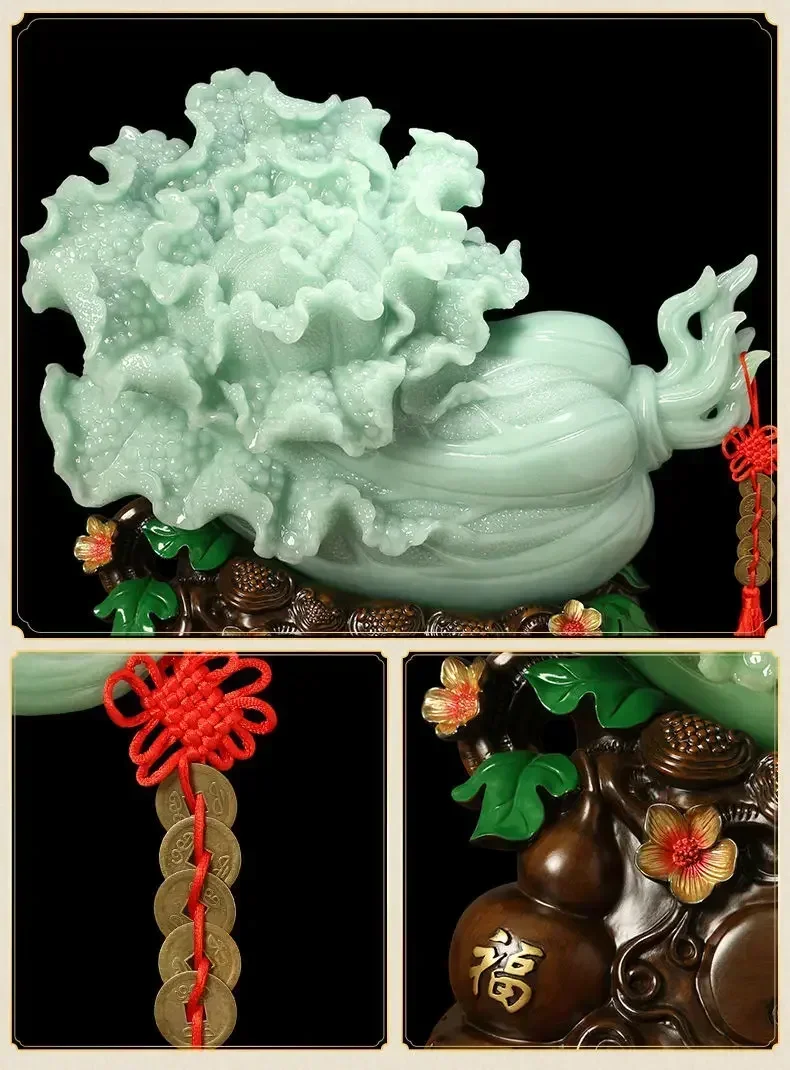 Lucky Attract Wealth Cabbage Resin Ornaments Home Living  Wine Cooler Entrance Office Decor