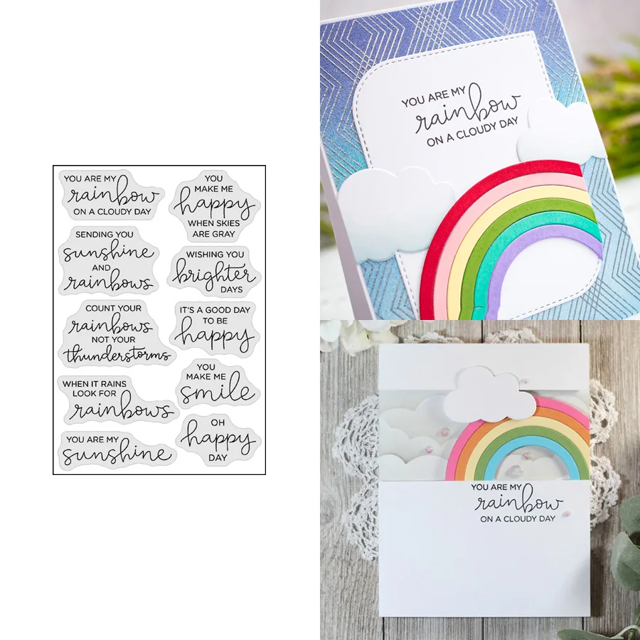 AliliArts gökkuşağı senaryo Metal kesme ölür ve damga diy Scrapbooking fotoğraf albümü dekoratif kabartma PaperCard el sanatları